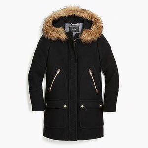 J Crew Chateau Parka Stadium Wool Black 6P